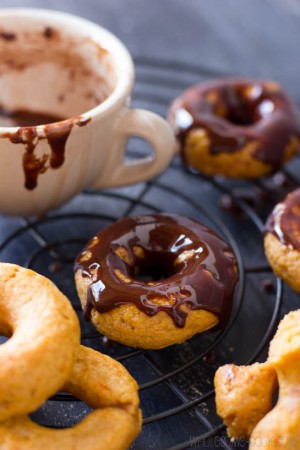 Pumpkin Spice Donuts with Chocolate Glaze Icing